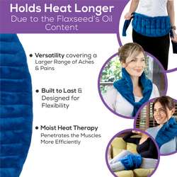 Medium Microwavable Back, Neck & Shoulder Wrap - 8x20 inches - Microwave Heating Pad with Ties