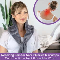 Medium Microwavable Back, Neck & Shoulder Wrap - 8x20 inches - Microwave Heating Pad with Ties