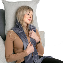 XL Microwavable Back, Neck & Shoulder Wrap - 10x20 Inches - Microwave Heating Pad with Ties