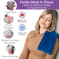 Rectangle Heat Pack - 16x6 inches - "Smart & Effective"  Microwavable Heating Pad