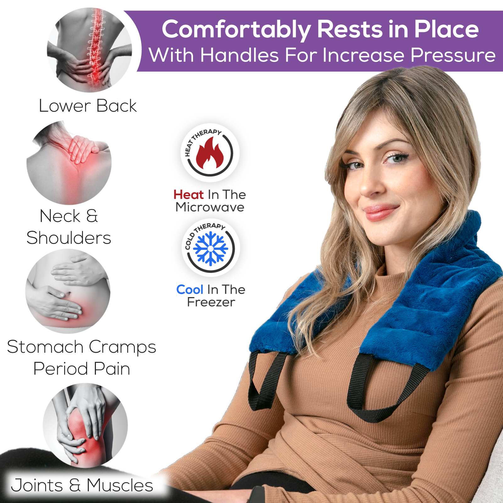 My Heating Pad For A Better Comfort - Moist Microwavable Heating Pads For Joint Pain And Sore Muscles - Microwave Hot Pack Heat Pad For Cramps - Chilled Or Heated Pad